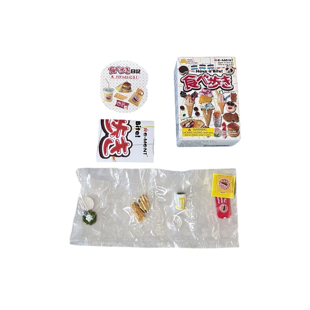 Vintage Re-Ment Puchi Petite Collections Have a Bite Miniatures Set #4 Fast Food